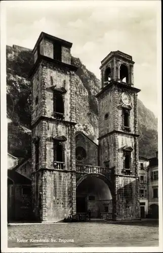 Ak Kotor Cattaro Montenegro, Katedrala Sv. Tripuna, Ansicht der Kathedrale