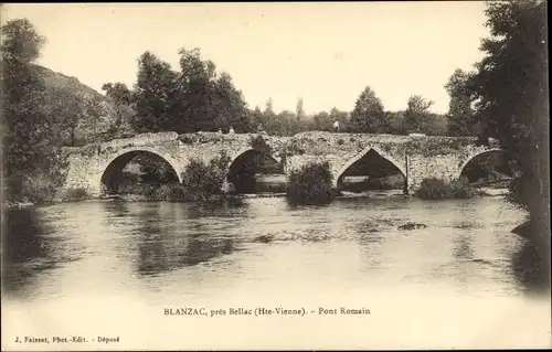 Ak Blanzac Haute Vienne, Pont Romain
