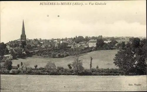 Ak Buxières les Mines Allier, Totalansicht der Ortschaft