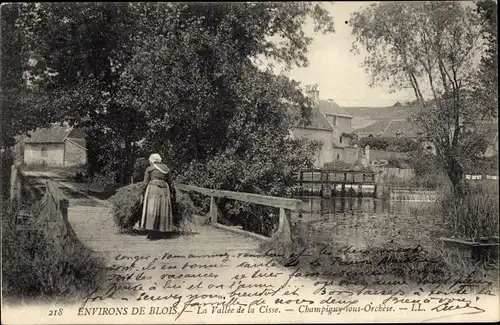 Ak Champigny sous Orchaise Loir et Cher, Environs de Blois, Vallée de la Cisse