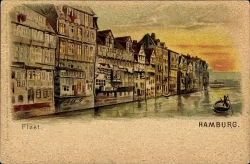 Litho Hamburg Mitte Altstadt, Fleet