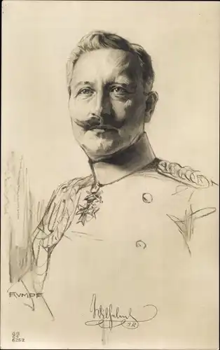 Künstler Ak Rumpf, Wilhelm II. von Preußen, Portrait, Liersch 6262
