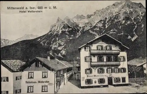 Ak Mittenwald in Oberbayern, Hotel Wetterstein