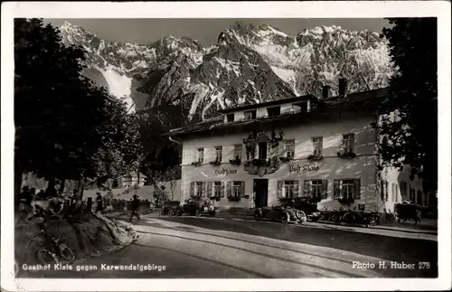 Ak Klais Krün Oberbayern, Gasthof Klais, Karwendelgebirge
