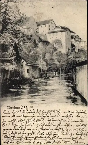 Ak Dachau in Oberbayern, Wasserpartie