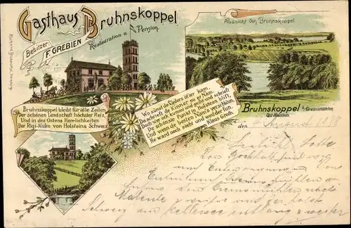 Litho Bruhnskoppel Malente in Ostholstein, Restaurant und Pension, Panorama