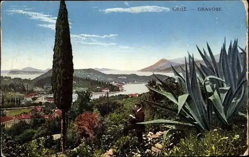 Ak Gruž Gravosa Dubrovnik Kroatien, Gesamtansicht