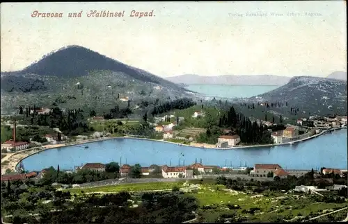 Ak Gruž Gravosa Dubrovnik Kroatien, Gesamtansicht, Lapad