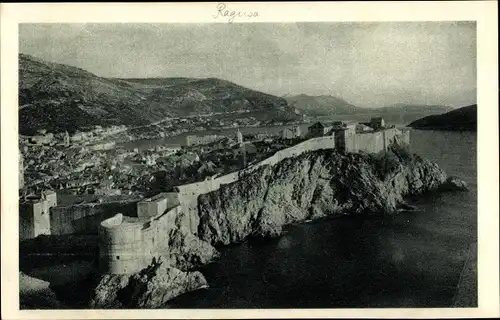 Ak Ragusa Dubrovnik Kroatien, Gesamtansicht, Vogelschau