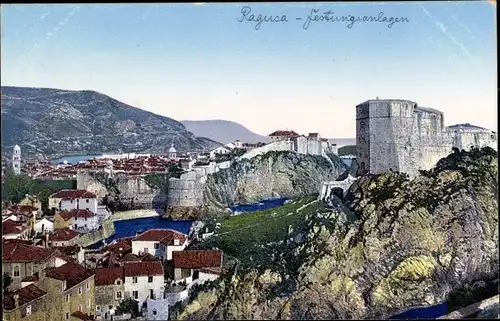 Ak Ragusa Dubrovnik Kroatien, Festungsanlagen