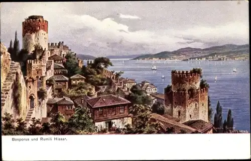 Künstler Ak Perlberg, F., Konstantinopel Istanbul Türkei, Bosporus, Rumili Hissar
