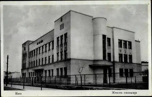 Ak Niš Nisch Serbien, Blick auf ein Gebäude