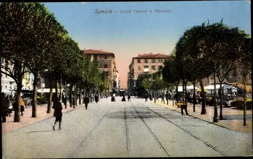 Ak La Spezia Liguria, Corso Cavour e Mercato