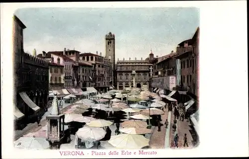 Ak Verona Veneto, Piazza delle Erbe e Mercato