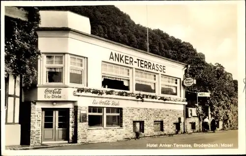 Ak Brodenbach an der Terrassenmosel, Hotel Anker Terrasse, Bes. Willy Hannes