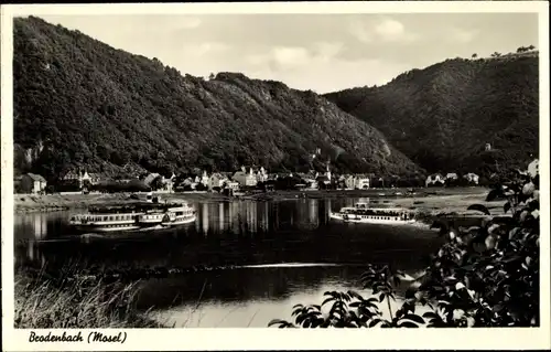 Ak Brodenbach Mosel, Flussufer, Dampfer, Wälder