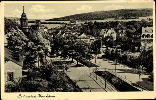 Ak Oberschlema Bad Schlema im Erzgebirge Sachsen, Straßenpartie, Totalansicht