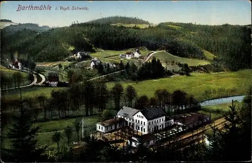 Ak Barthmühle Pöhl Vogtland, Gasthaus, Umgebung
