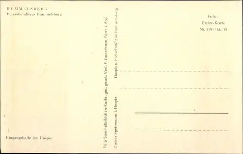 Ak Rummelsberg Schwarzenbruck Bayern, Feierabendhaus