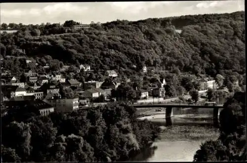 Ak Werden Essen im Ruhrgebiet, Blick vom Pastoratsberg und Ruhrbrücke