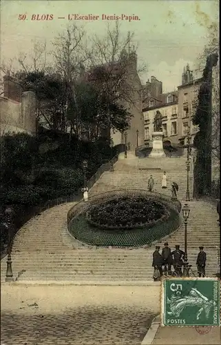 Ak Blois Loir et Cher, L´Escalier Denis Papin