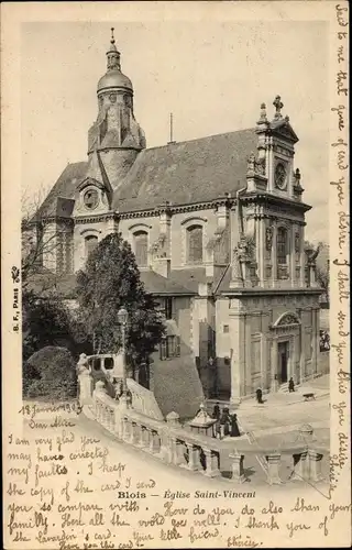 Ak Blois Loir et Cher, Eglise Saint Vincent