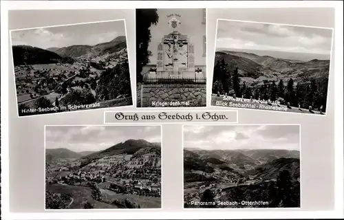 Ak Seebach in Baden Schwarzwald, Kriegerdenkmal, Panorama