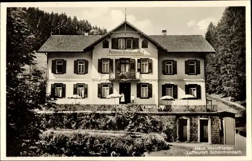 Ak Schönmünzach im Murgtal Baiersbronn im Schwarzwald, Haus Waldfrieden