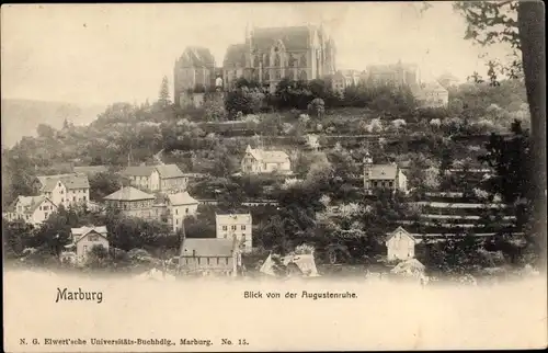 Ak Marburg, Panorama von der Augustenruhe