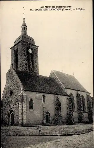 Ak Montigny Lencoup Seine et Marne, L'Eglise