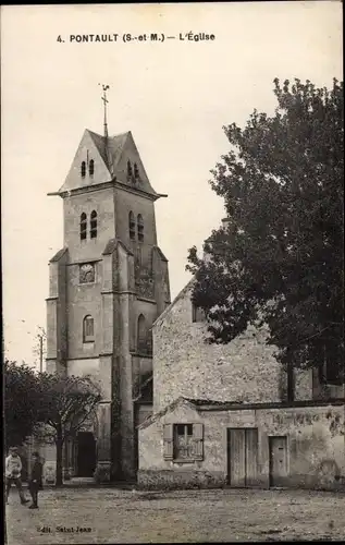 Ak Pontault Seine et Marne, L'Eglise