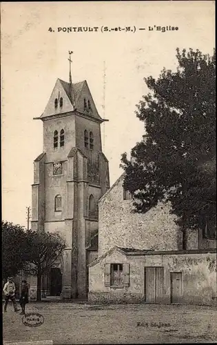 Ak Pontault Seine et Marne, L'Eglise