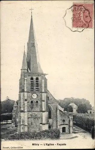 Ak Mitry Mory Seine et Marne, L'Eglise, facade