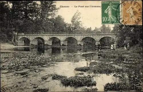 Ak Cheney Yonne, Le Pont, Brücke