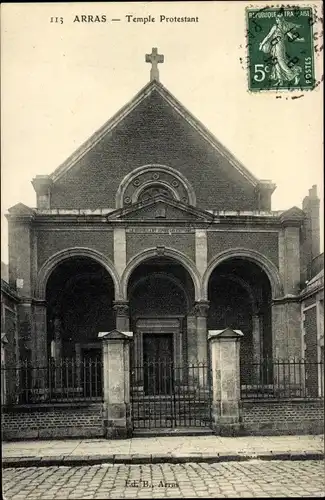 Ak Arras Pas de Calais, Temple Protestant