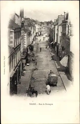 Ak Segré Maine et Loire, Rue de Bretagne