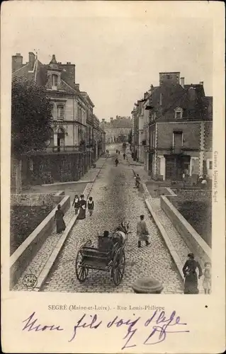 Ak Segré Maine et Loire, Rue Louis Philippe