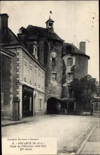 Ak Pouancé Maine et Loire, Tour de l'Horloge