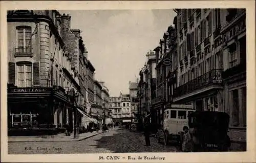 Ak Caen Calvados, Rue de Strasbourg