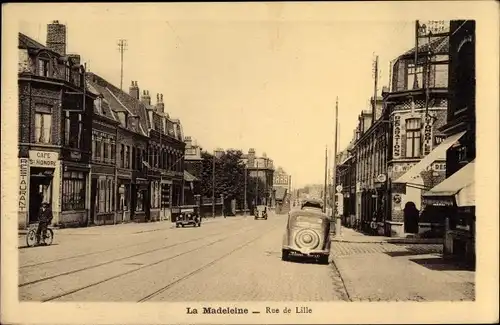 Ak La Madeleine Nord, Rue de Lille, Cafe