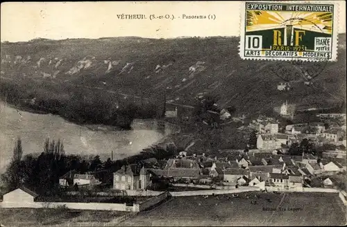 Ak Vétheuil Val-d´Oise, Ort mit Umgebung