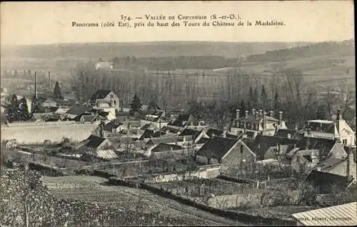 Ak Chevreuse Yvelines, Panorama pris du haut des Tours du Chateau de la Madeleine