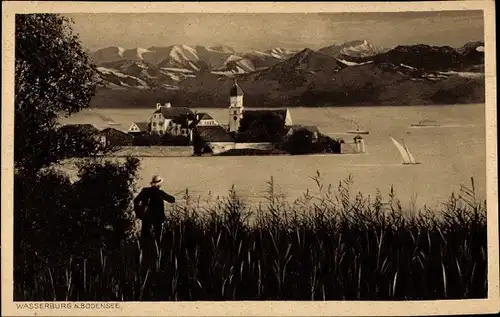 Ak Wasserburg am Bodensee Schwaben, Gesamtansicht