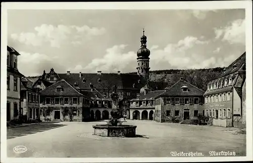 Ak Weikersheim in Tauberfranken Württemberg, Marktplatz