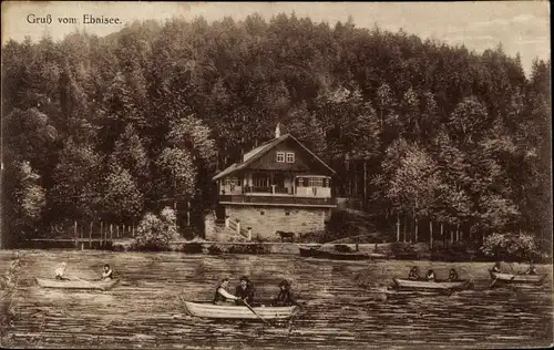 Ak Ebni Kaisersbach in Baden Württemberg, Ebnisee, Bootsfahrt