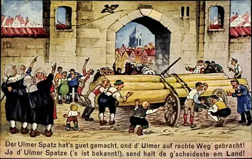 Ak Ulm an der Donau, Ulmer Spatz