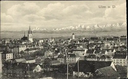 Ak Ulm an der Donau, Gesamtansicht, Münster