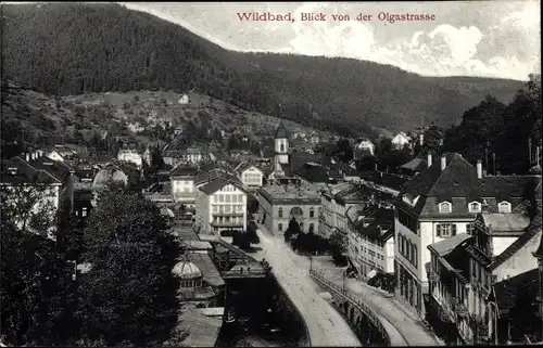 Ak Bad Wildbad im Schwarzwald, Blick von der Olgastraße