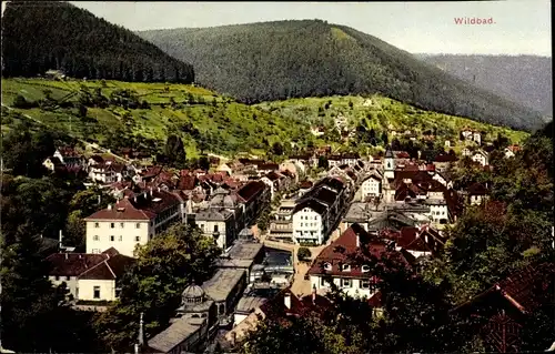 Ak Bad Wildbad im Schwarzwald, Gesamtansicht, Vogelschau