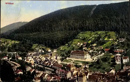 Ak Bad Wildbad im Schwarzwald, Gesamtansicht, Vogelschau